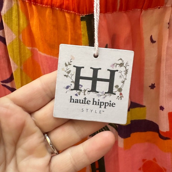 HAUTE HIPPIE NWT Elegant, Fun Cotton Pants. Mediterranean Cocktail Party Size S - Picture 5 of 12